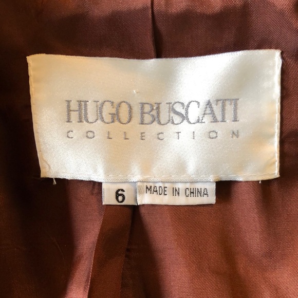 HUGO BUSCATI Size 6 Extra-Long Blazer Microfiber Cinnamon Brown Career Casual EU - Picture 9 of 11